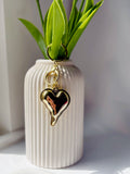 Metallic Heart Bag Charm