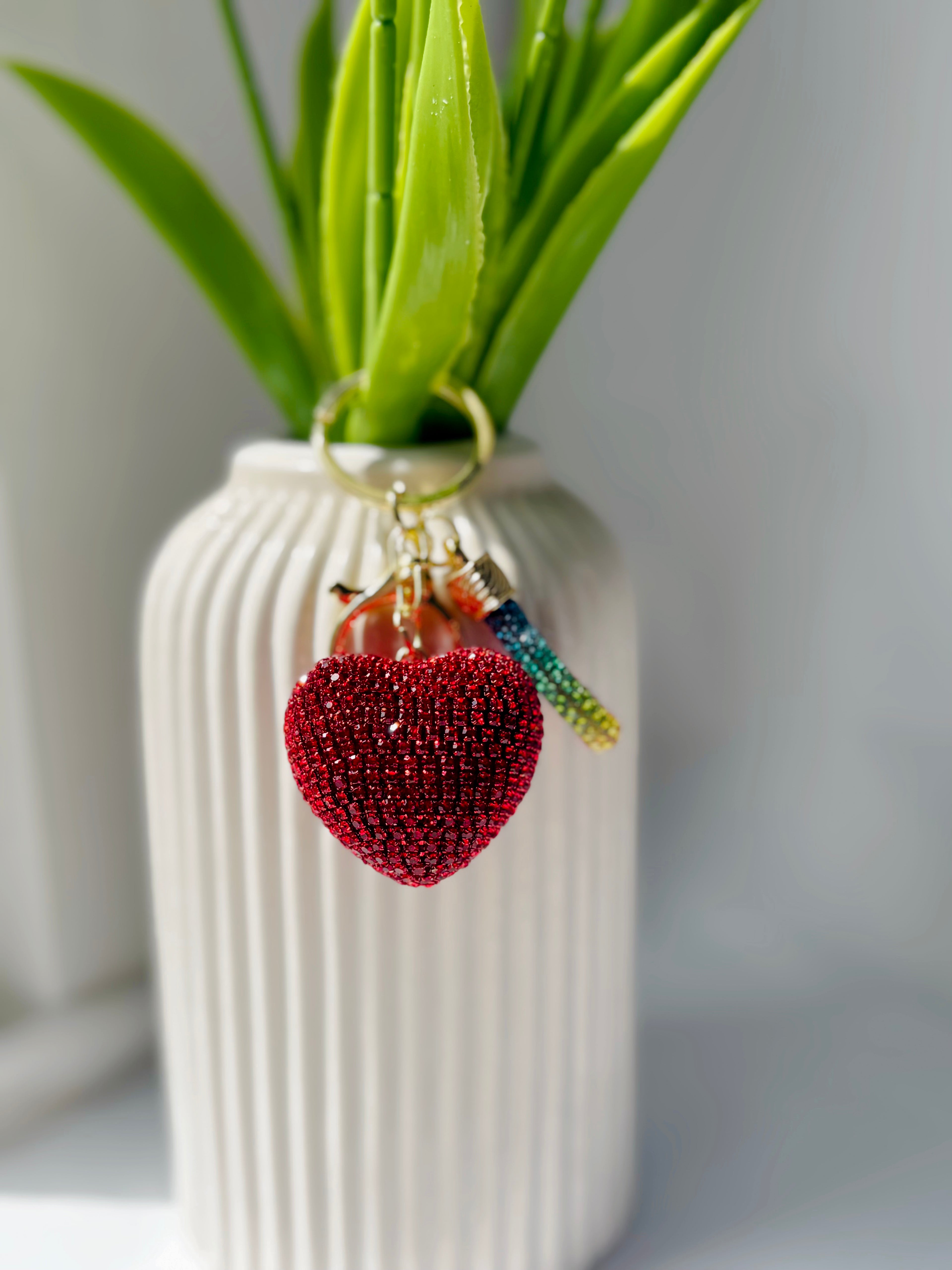 Crystal Heart Bag Charm