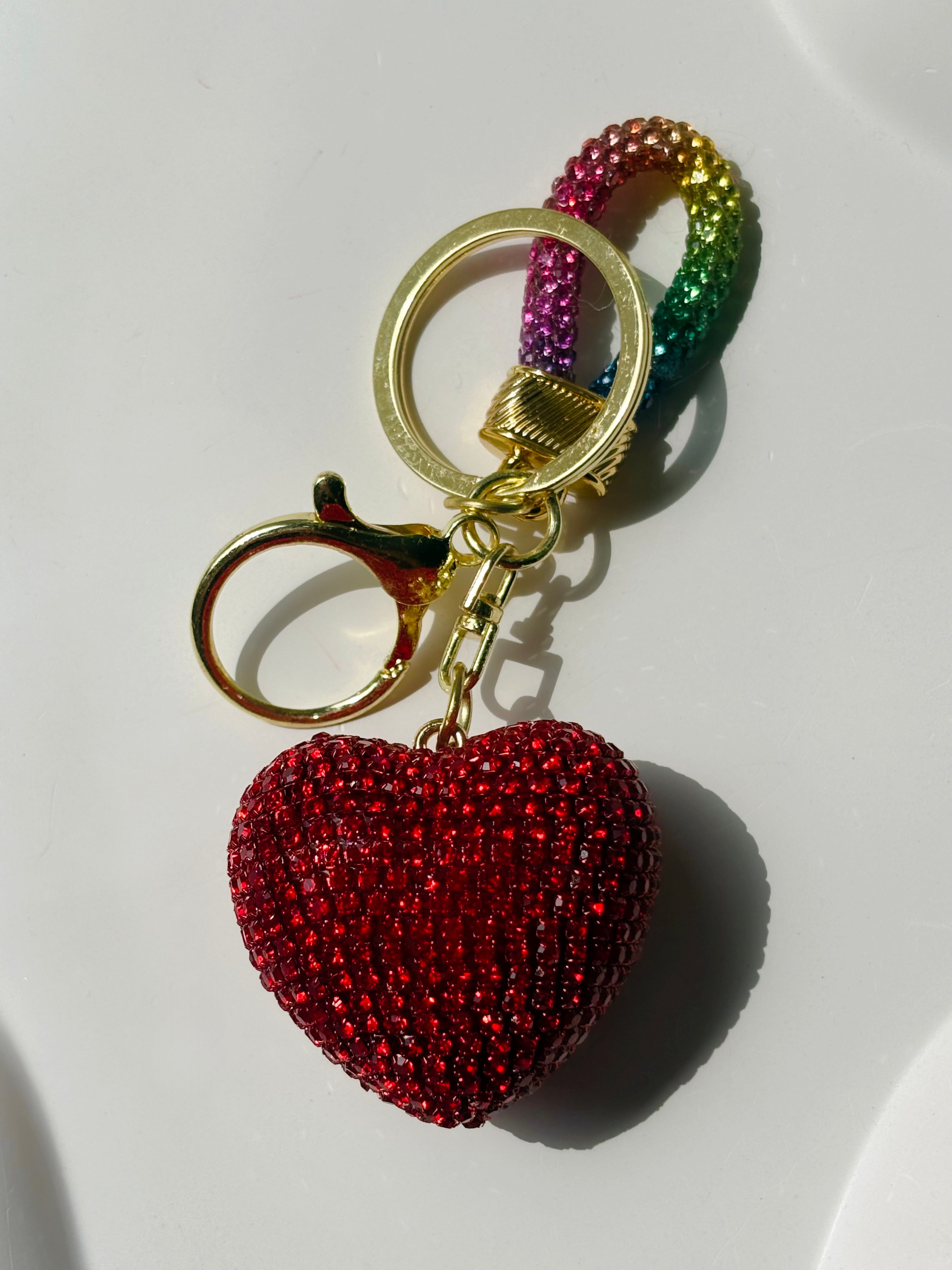 Crystal Heart Bag Charm
