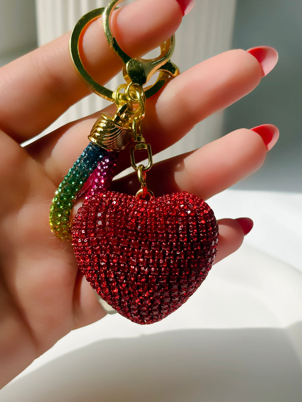 Crystal Heart Bag Charm