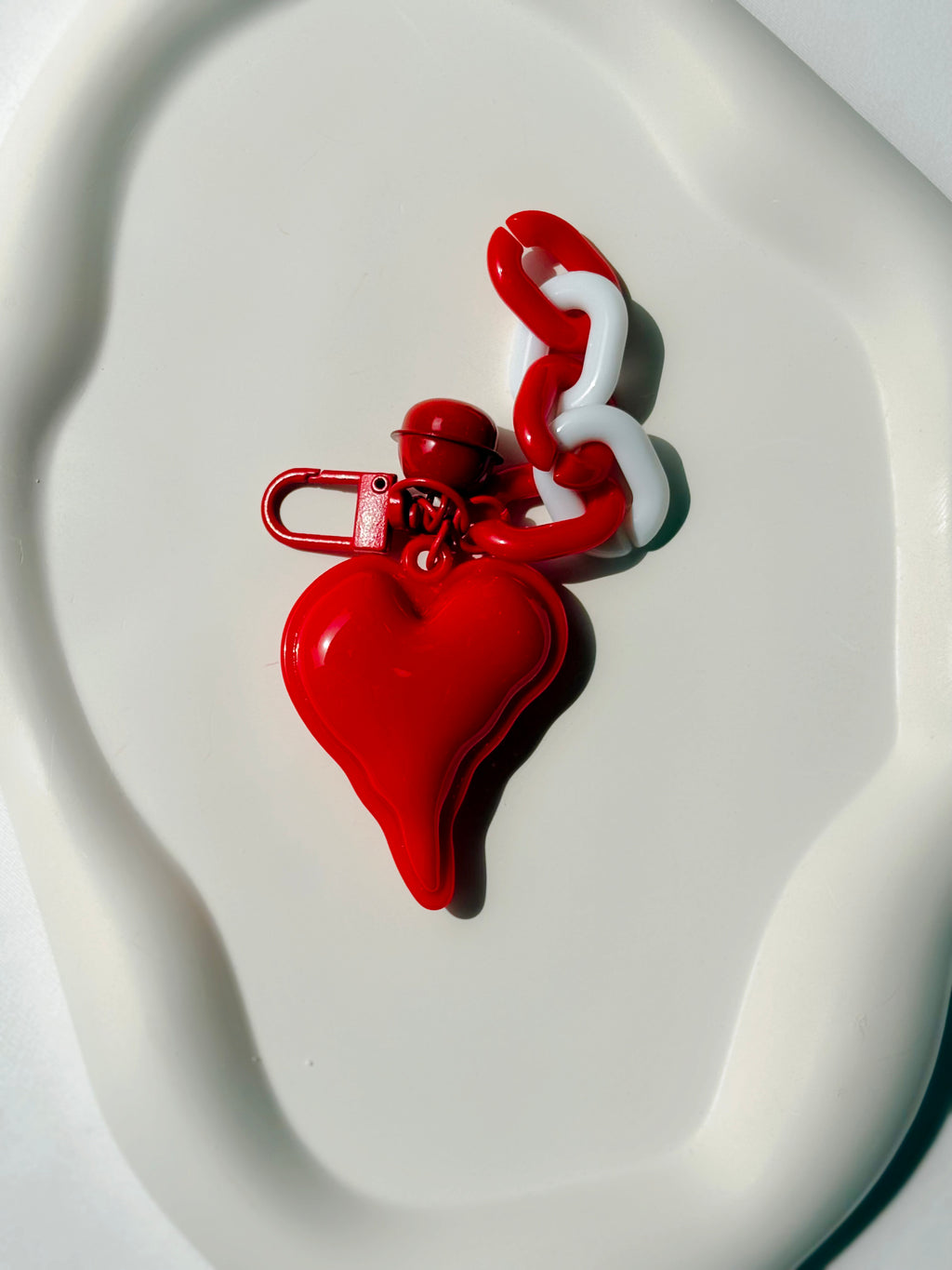 Red Heart Bell Bag Charm