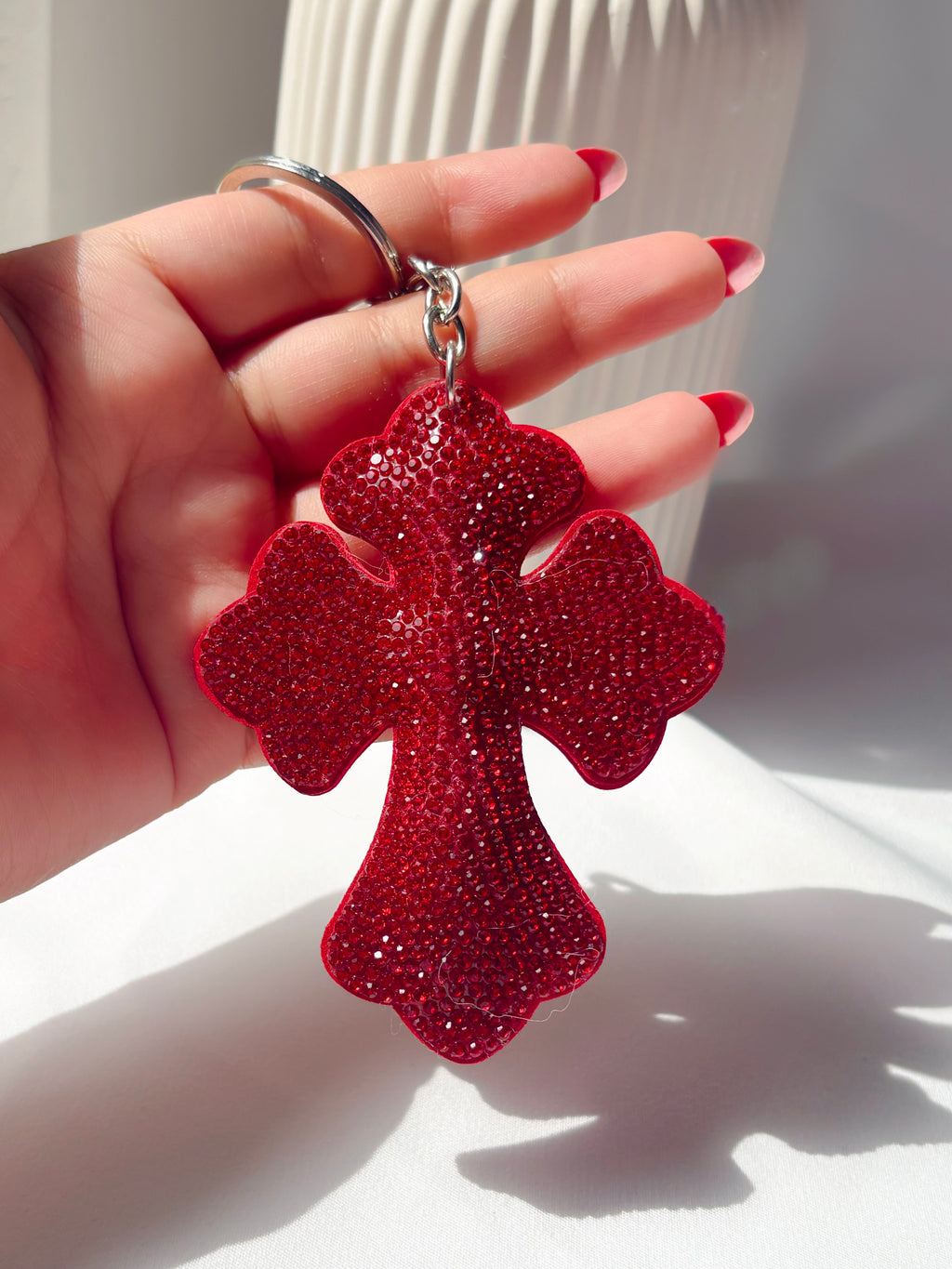 Ruby Cross Bag Charm