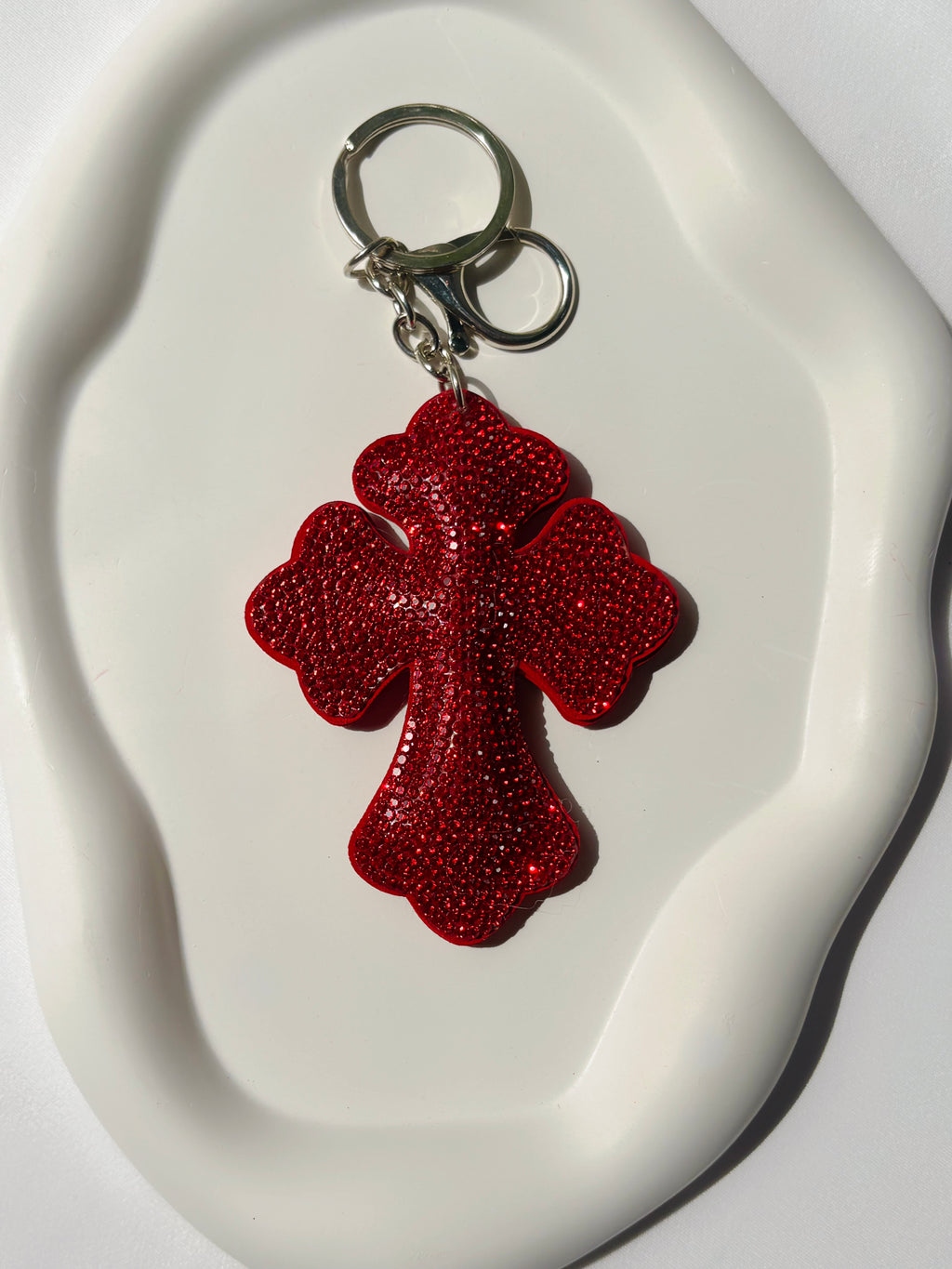 Ruby Cross Bag Charm