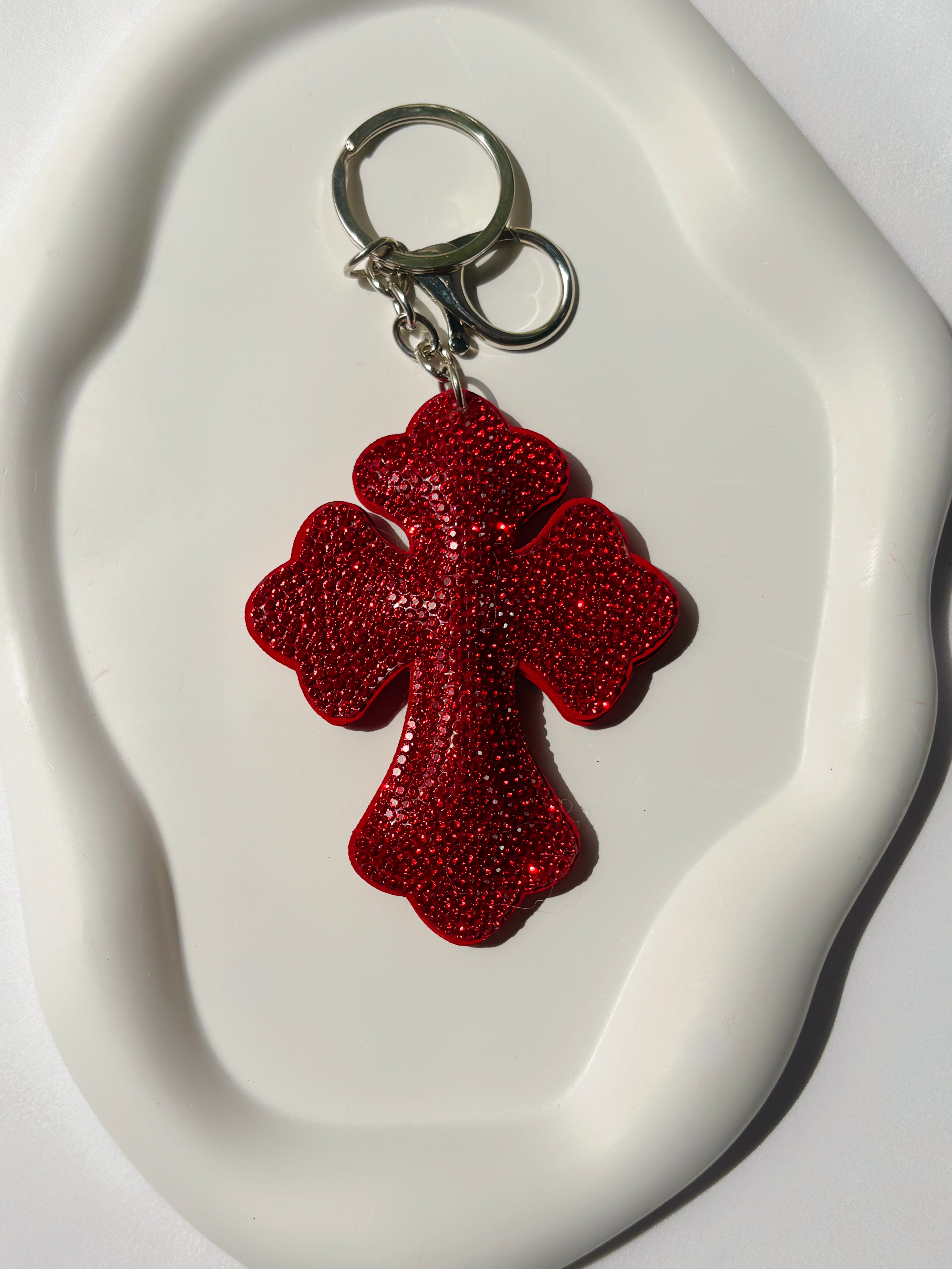 Ruby Cross Bag Charm