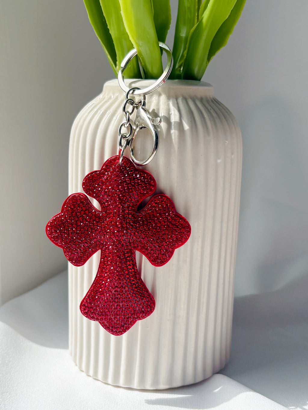 Ruby Cross Bag Charm